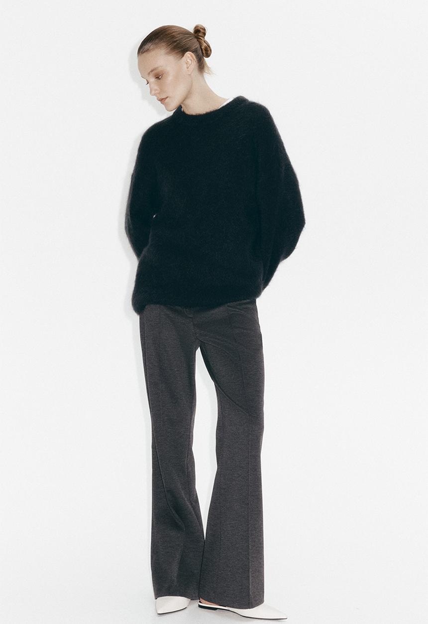 H&M - Bootcut crease-front trousers - dark grey