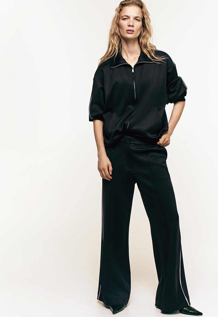 H&M - Tailored scuba trousers - black