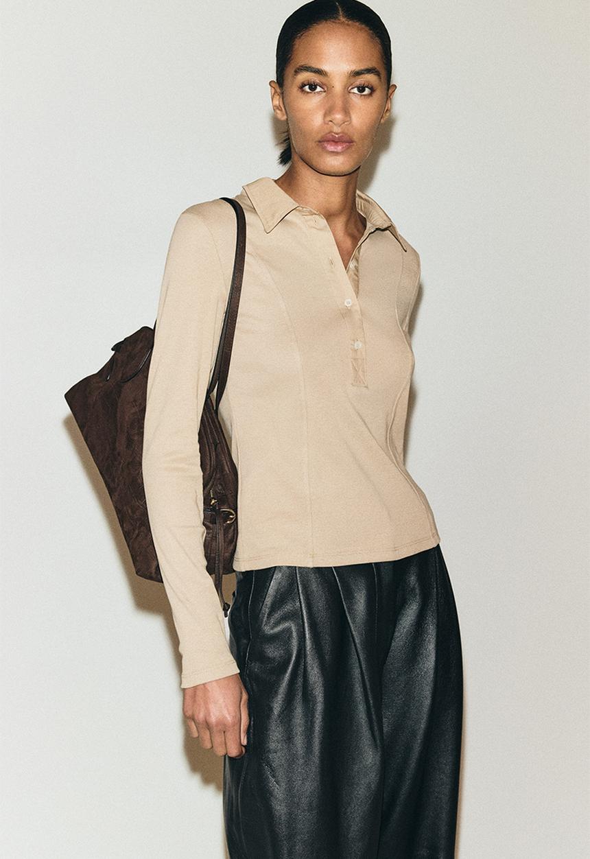H&M - Fitted polo shirt - beige