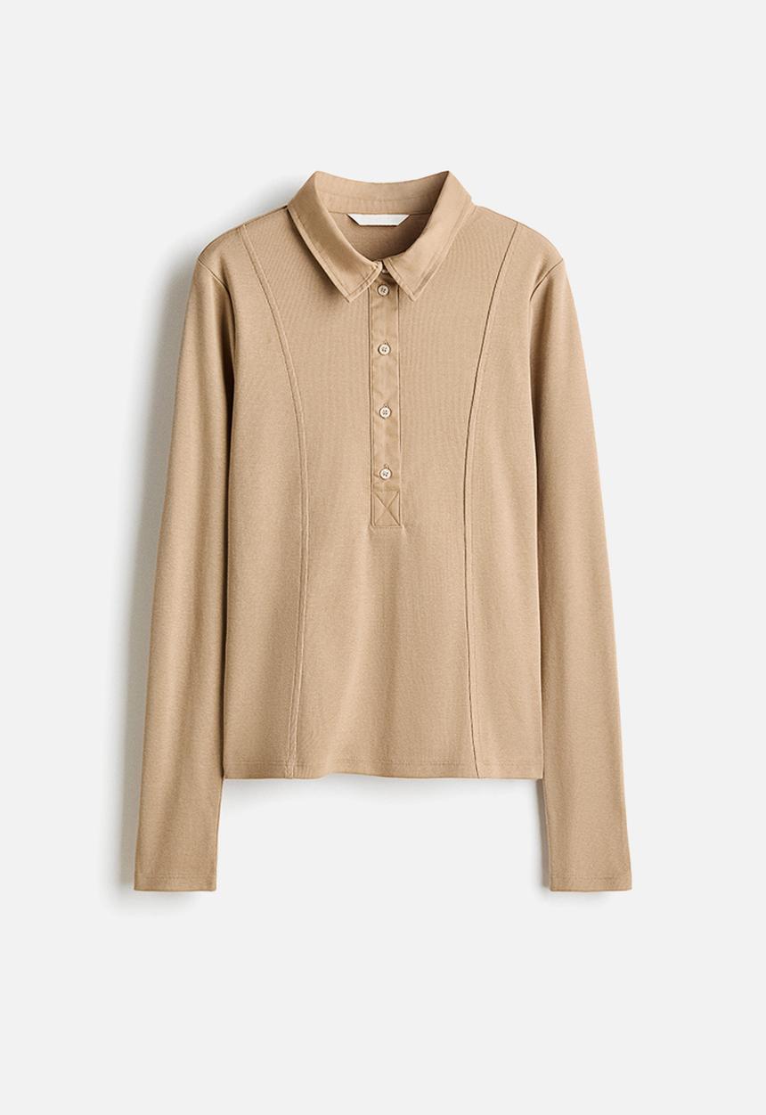 H&M - Fitted polo shirt - beige