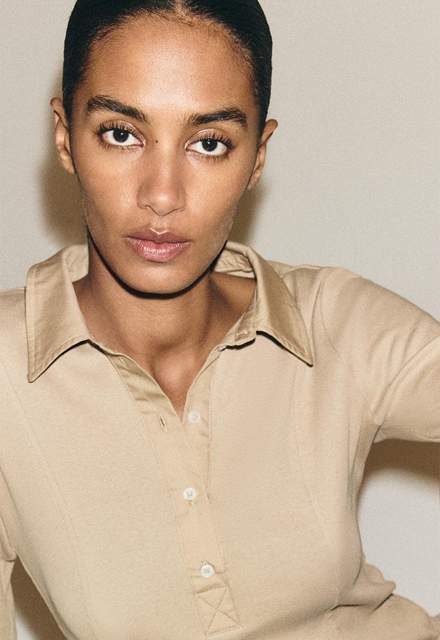H&M - Fitted polo shirt - beige