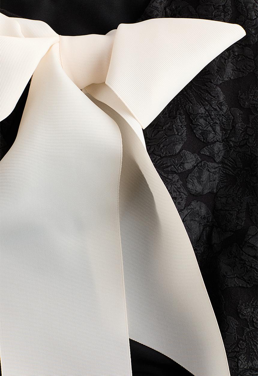 H&M - Bow-detail peplum top - black