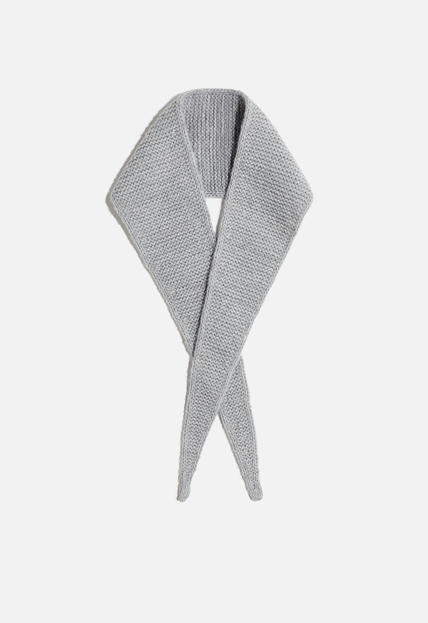 H&M - Garter-stitched scarf - grey marl