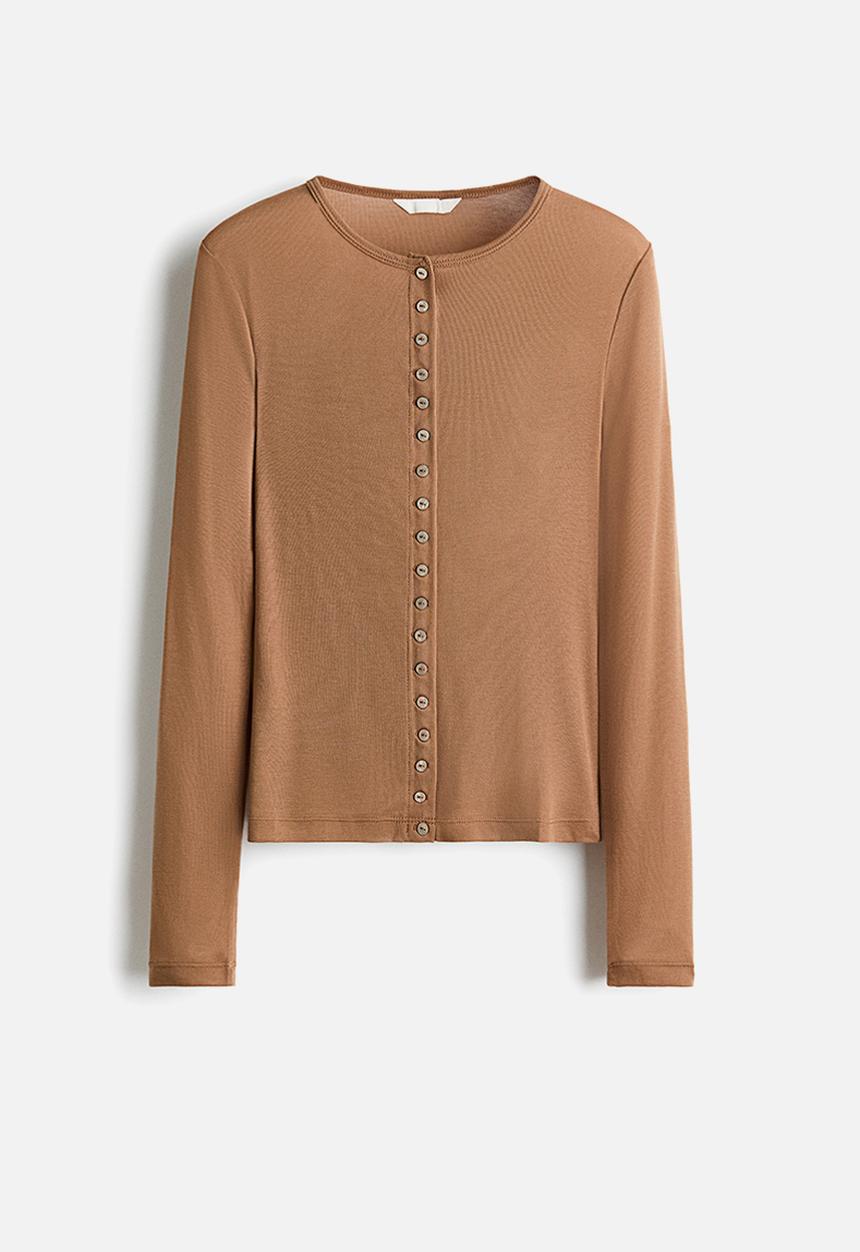 H&M - Sheer cardigan - dark beige