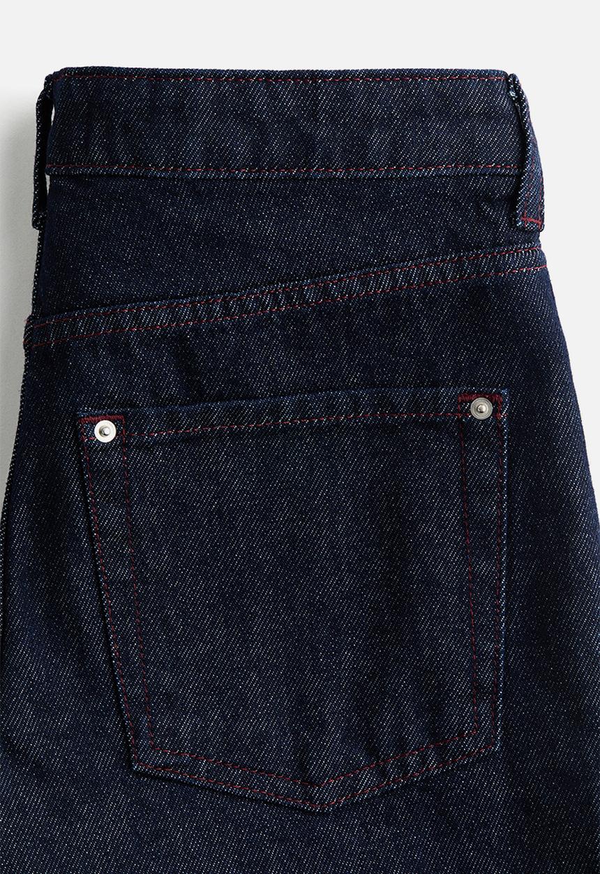 H&M - Barrel leg low waist ankle jeans - dark denim blue