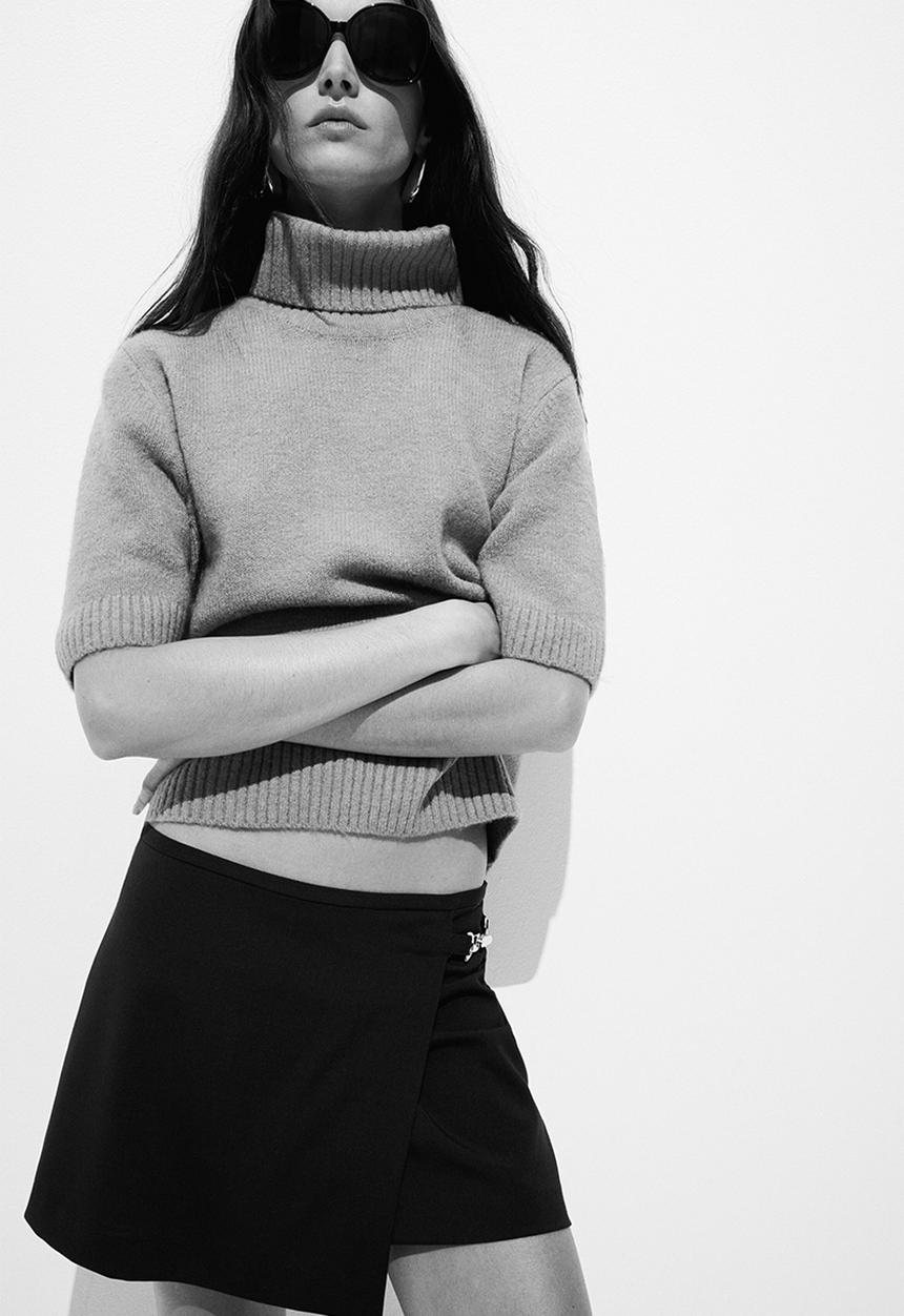 H&M - Mini wrap skirt - navy blue