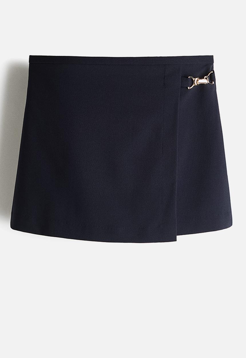 H&M - Mini wrap skirt - navy blue