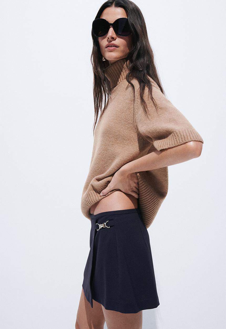 H&M - Mini wrap skirt - navy blue