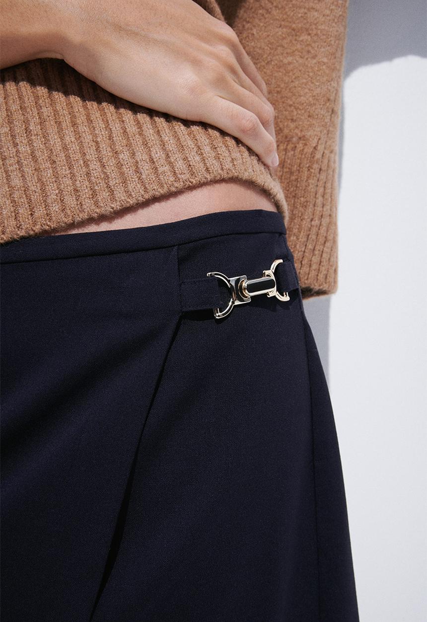 H&M - Mini wrap skirt - navy blue
