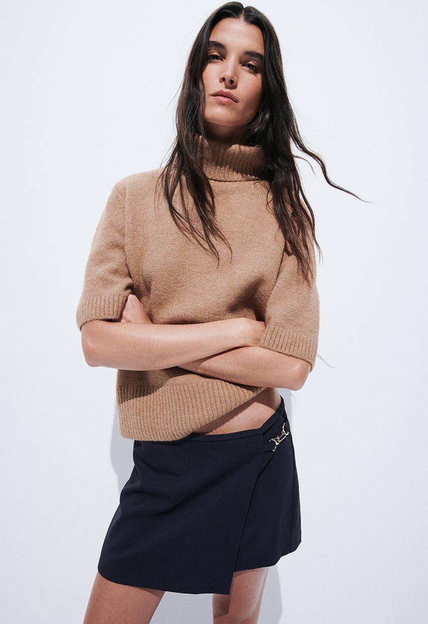 H&M - Mini wrap skirt - navy blue