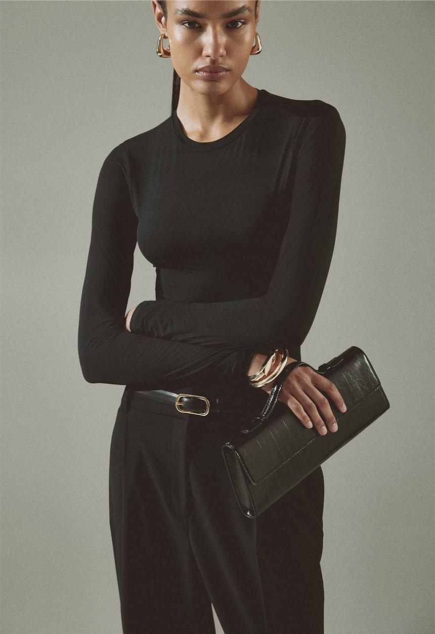 H&M - Long-sleeved body - black