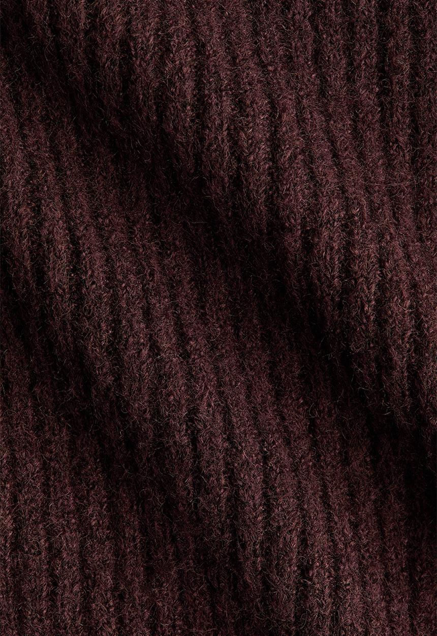 H&M - Rib-knit off-the-shoulder jumper - dark brown