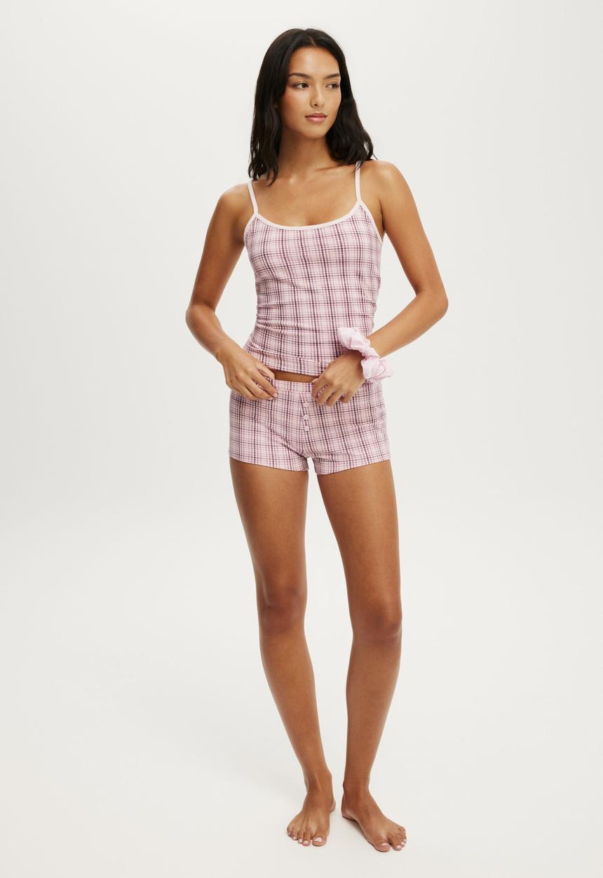 Cotton On - Dreamy soft boyshort - isla micro check pink kiss