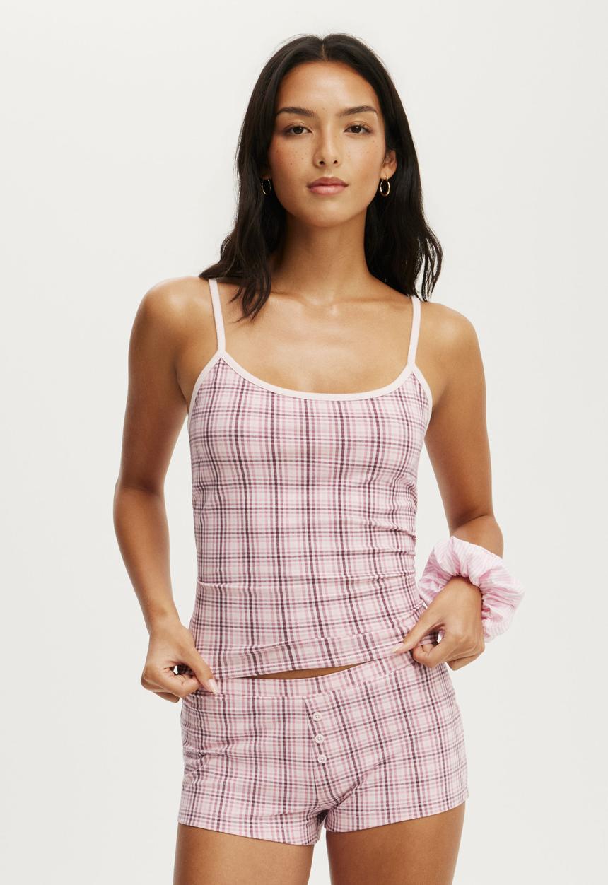 Cotton On - Dreamy soft boyshort - isla micro check pink kiss