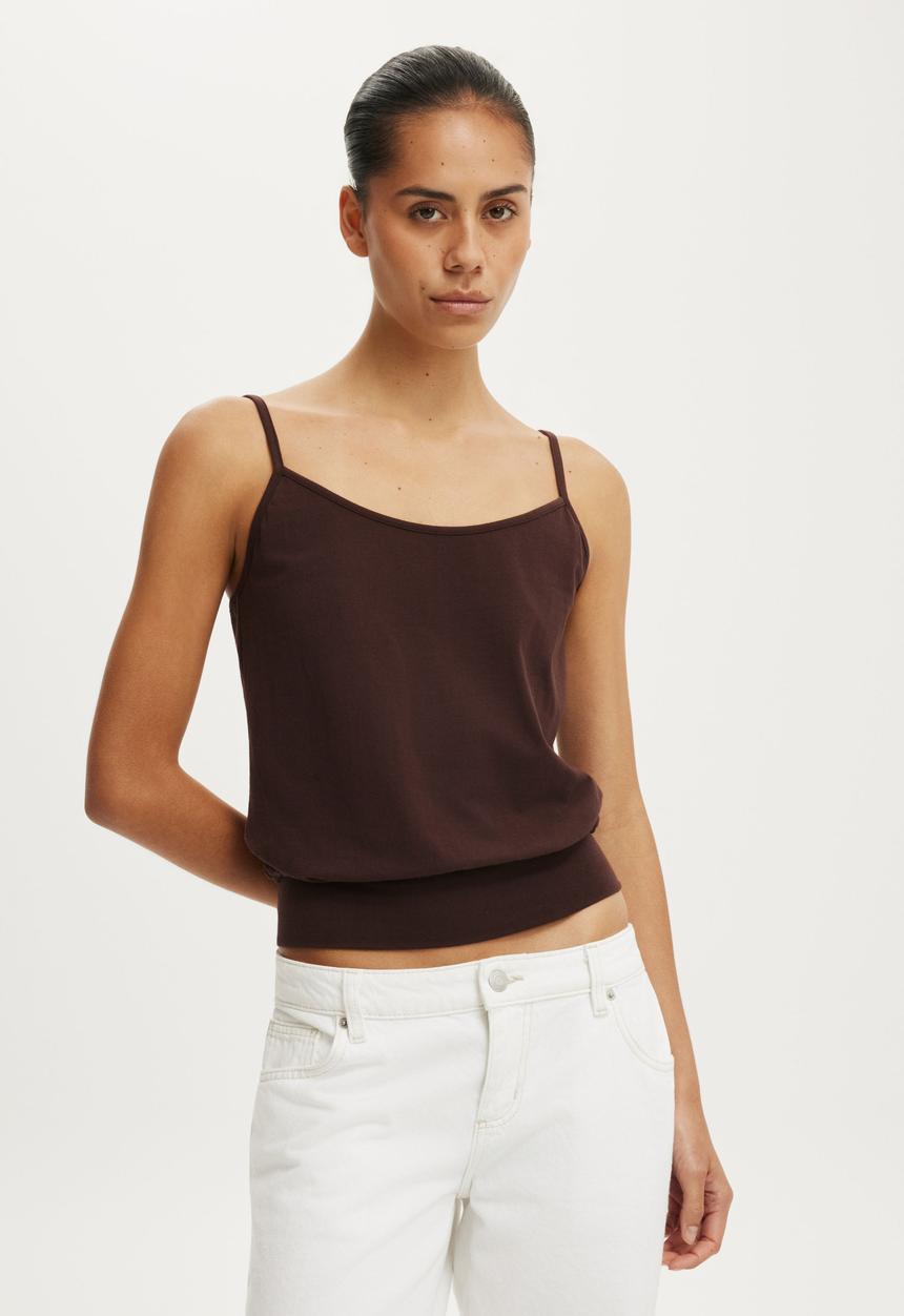 Cotton On - Olivia Basque Cami - Dark Oak