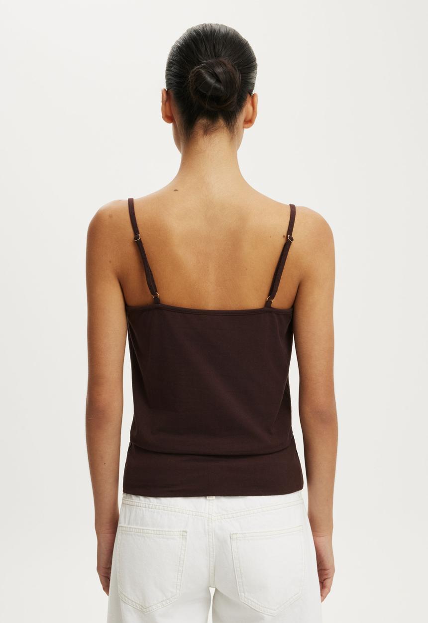Cotton On - Olivia Basque Cami - Dark Oak