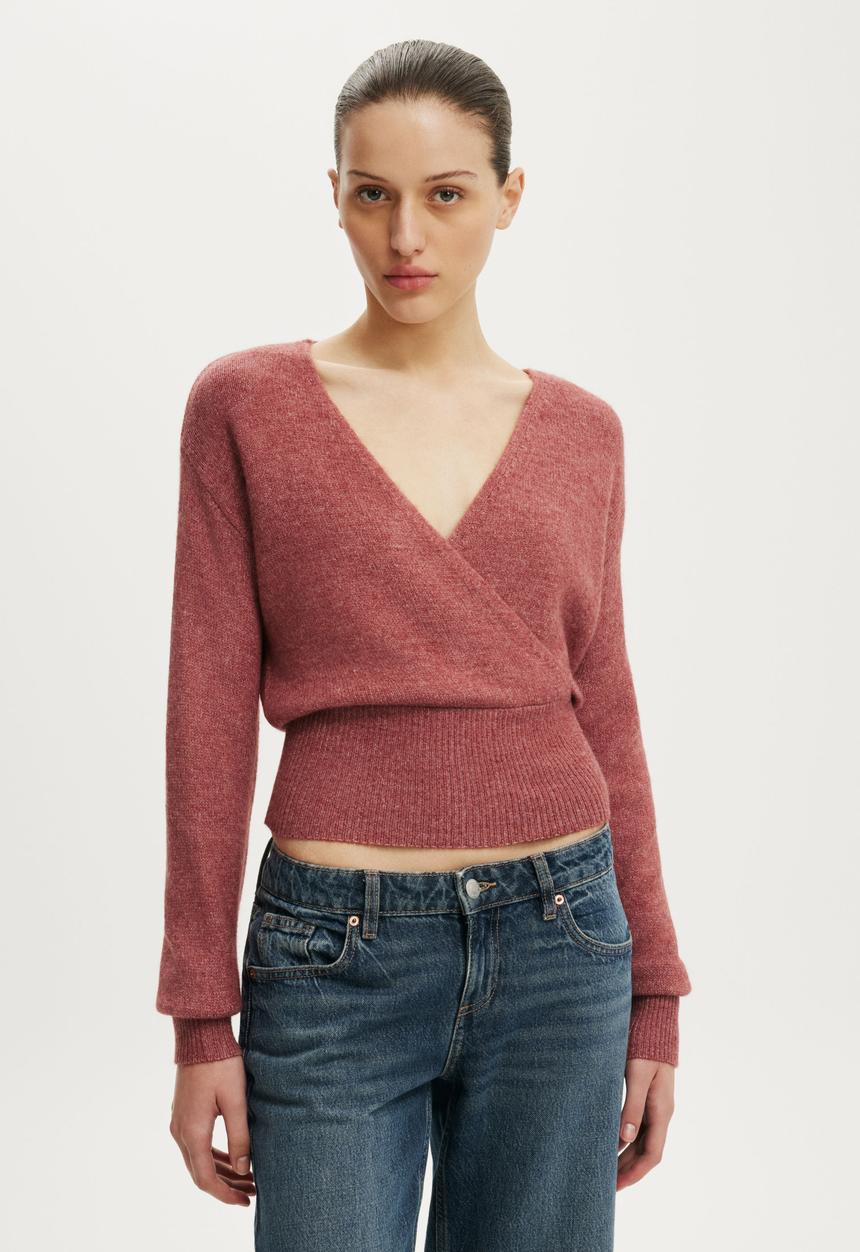 Cotton On - True Knit Ballet Wrap - Warm Clay