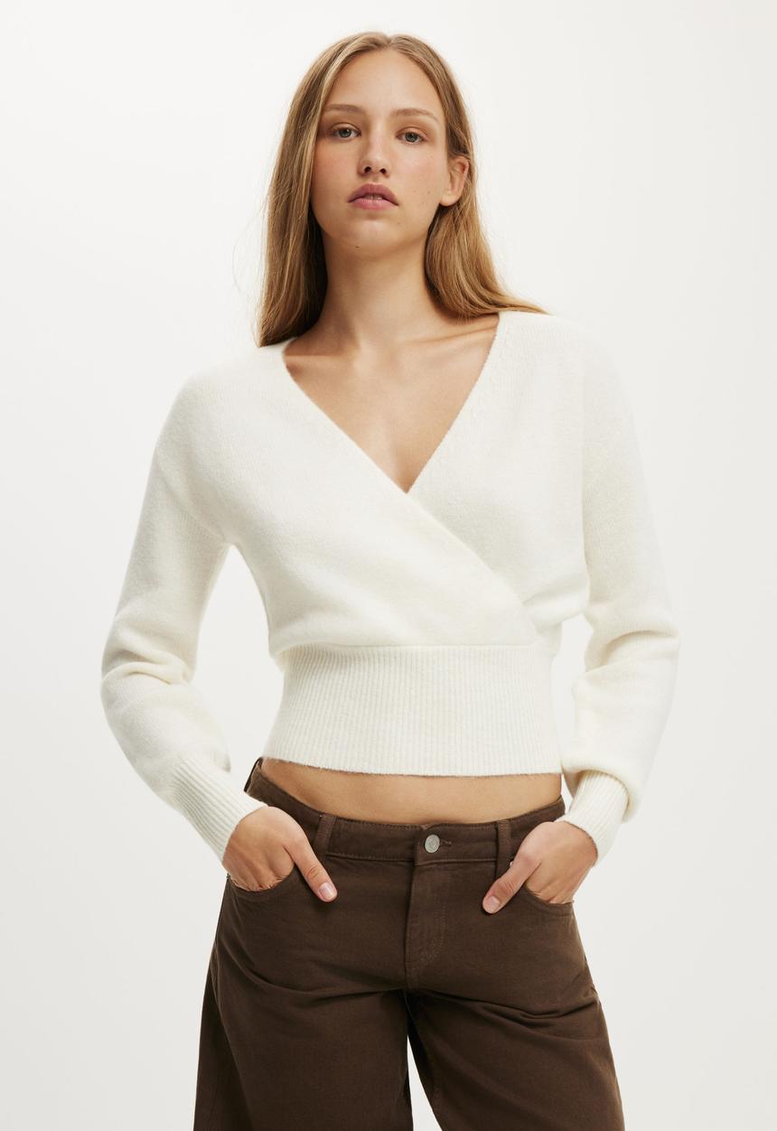 Cotton On - True Knit Ballet Wrap - Porcelain