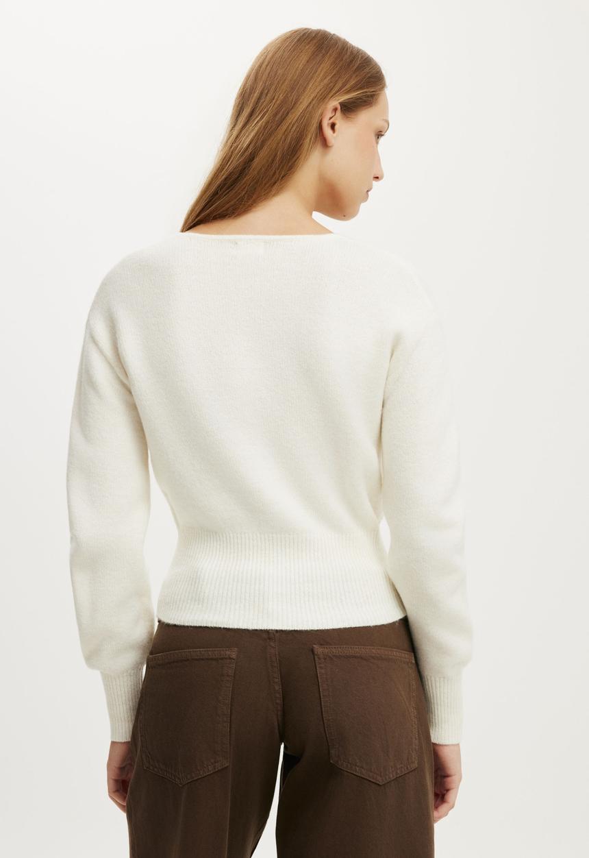 Cotton On - True Knit Ballet Wrap - Porcelain