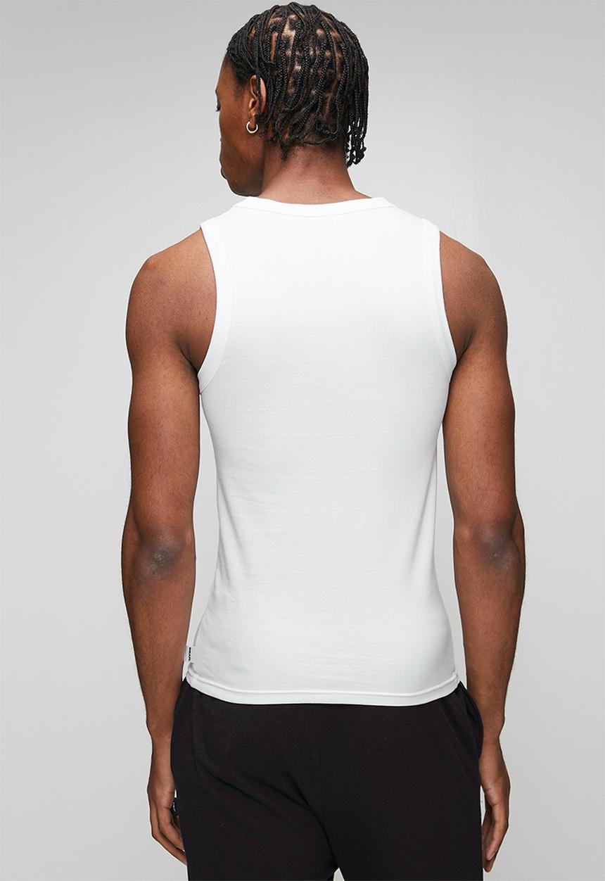 Bear - 2 Pack Cotton Lycra Vest - White