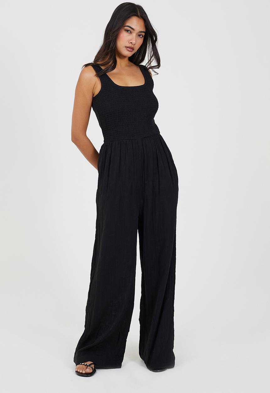 Brave Soul - Ladies Scoop Neckline Jumpsuit - Black