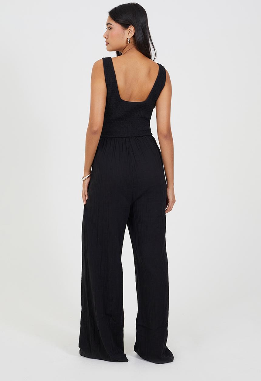 Brave Soul - Ladies Scoop Neckline Jumpsuit - Black