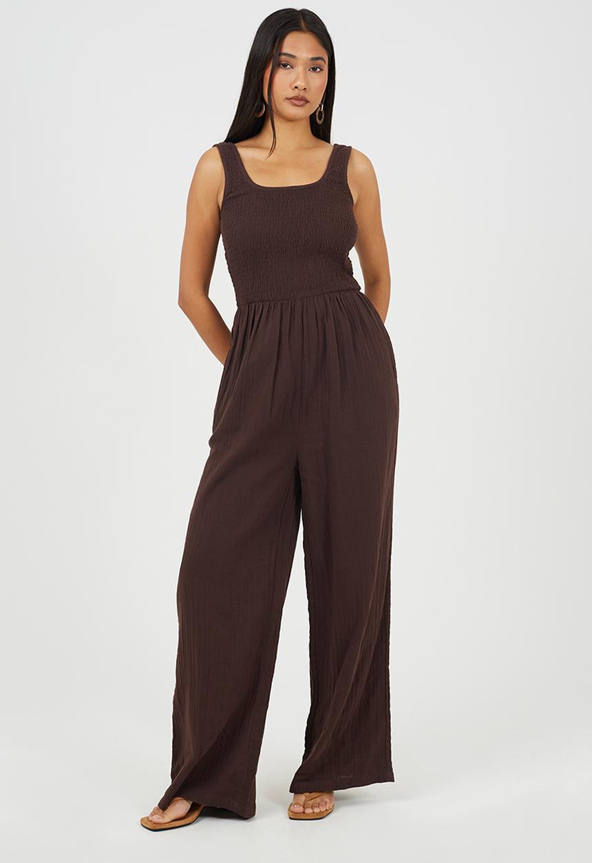 Brave Soul - Ladies Scoop Neckline Jumpsuit - Black
