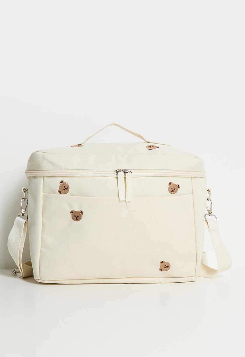 Pop Candy - Canvas bear aop baby bag - neutral