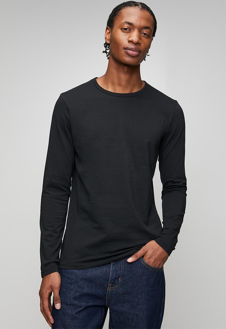 Cotton Long Sleeve T-shirt - Black