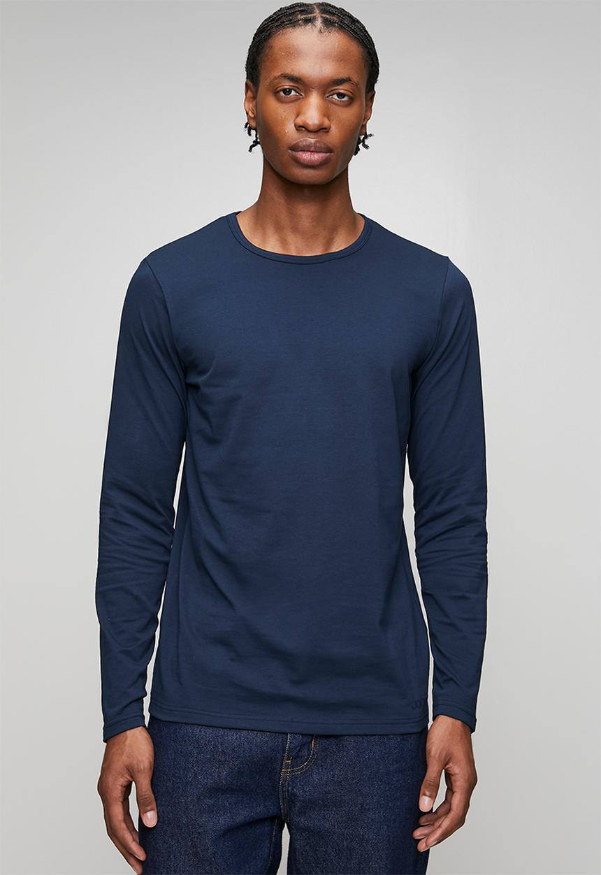 Cotton Long Sleeve T-shirt - Blue