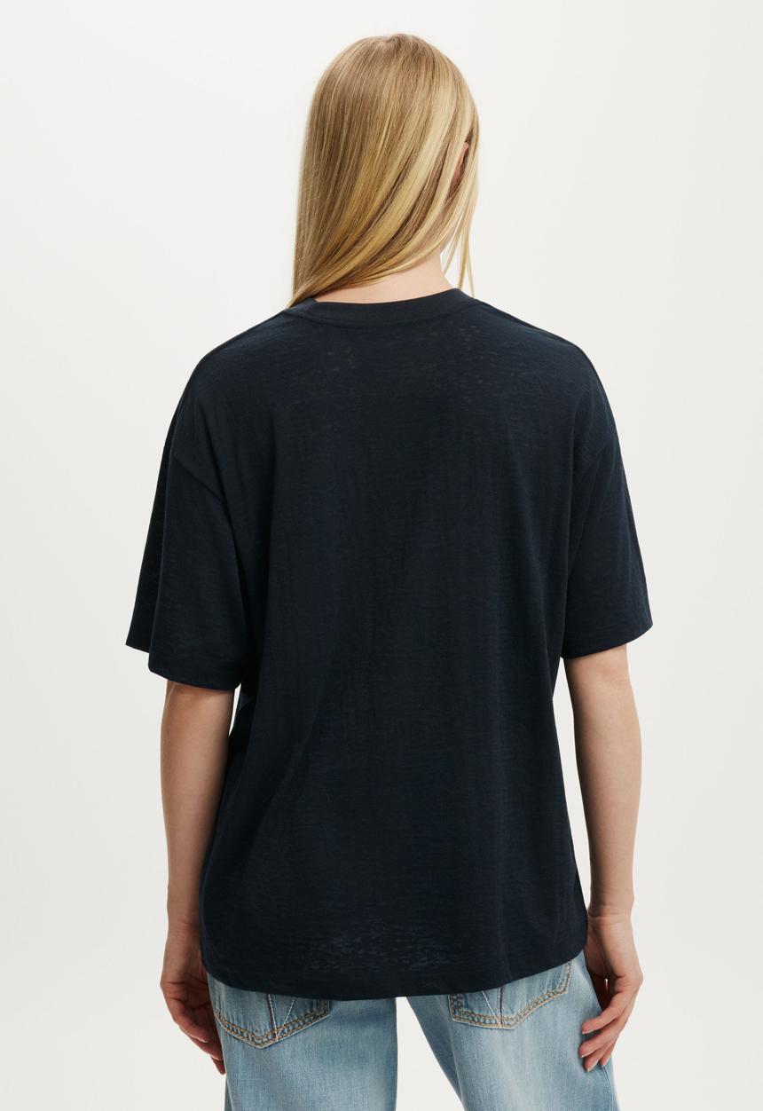 Cotton On - The Boxy Graphic Tee - Marigold Canyon Motor Co/ Ink Navy