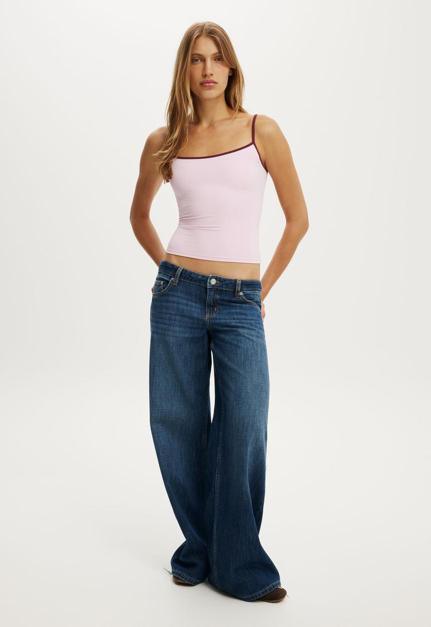 Cotton On - Hold Me Cami - Light Pink/Sour Cherry Tipping