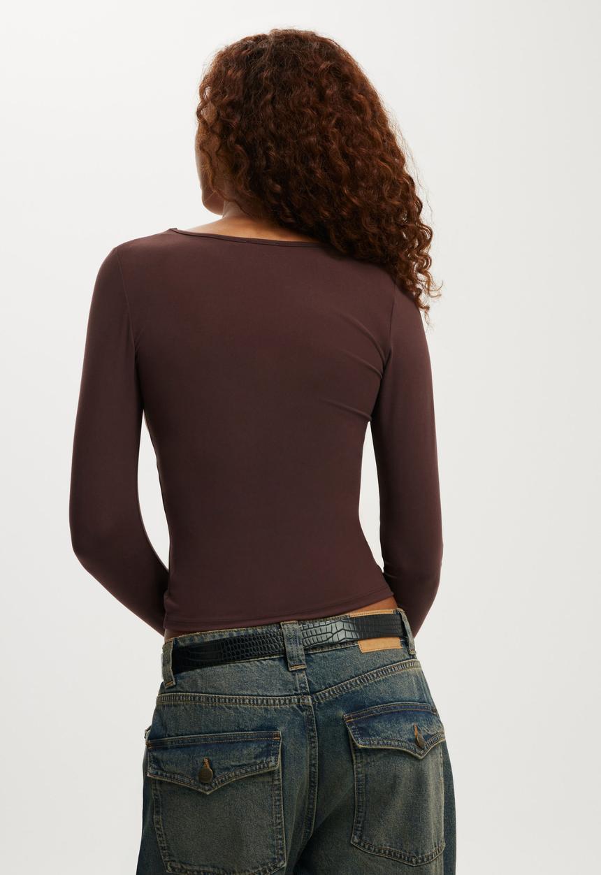 Cotton On - Hold Me Long Sleeve - Dark Oak