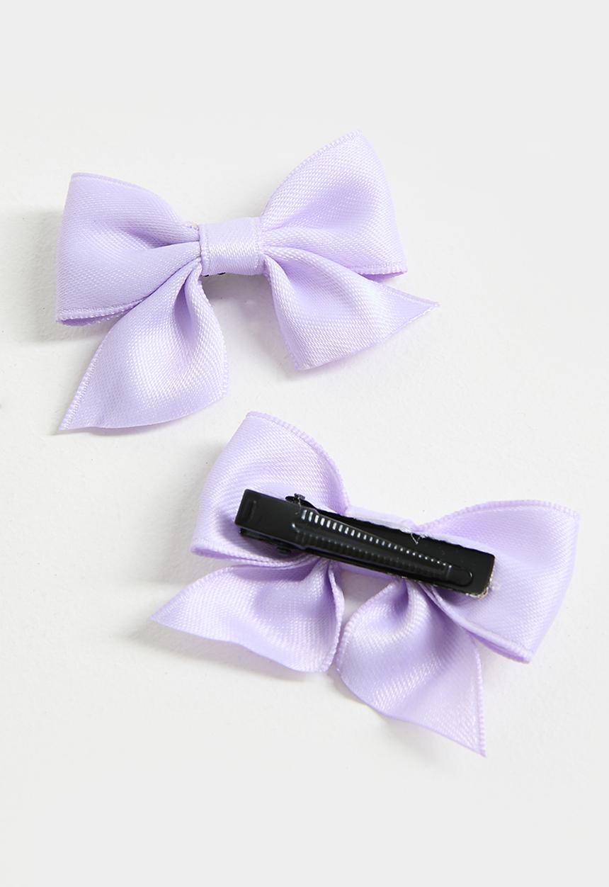 Pop Candy - 2 Pack harper bow clip hair - light purple