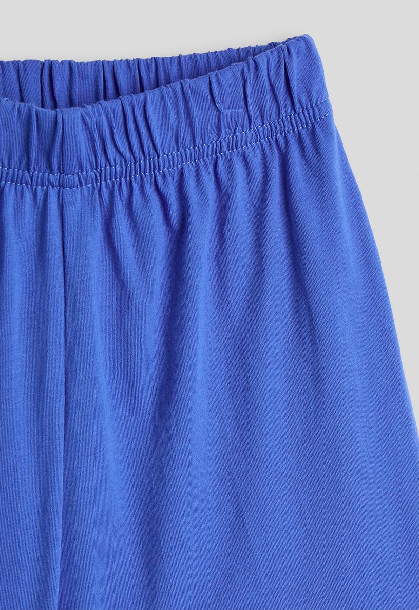 Pop Candy - Planet aop tee with plain shorts pj set - white/blue