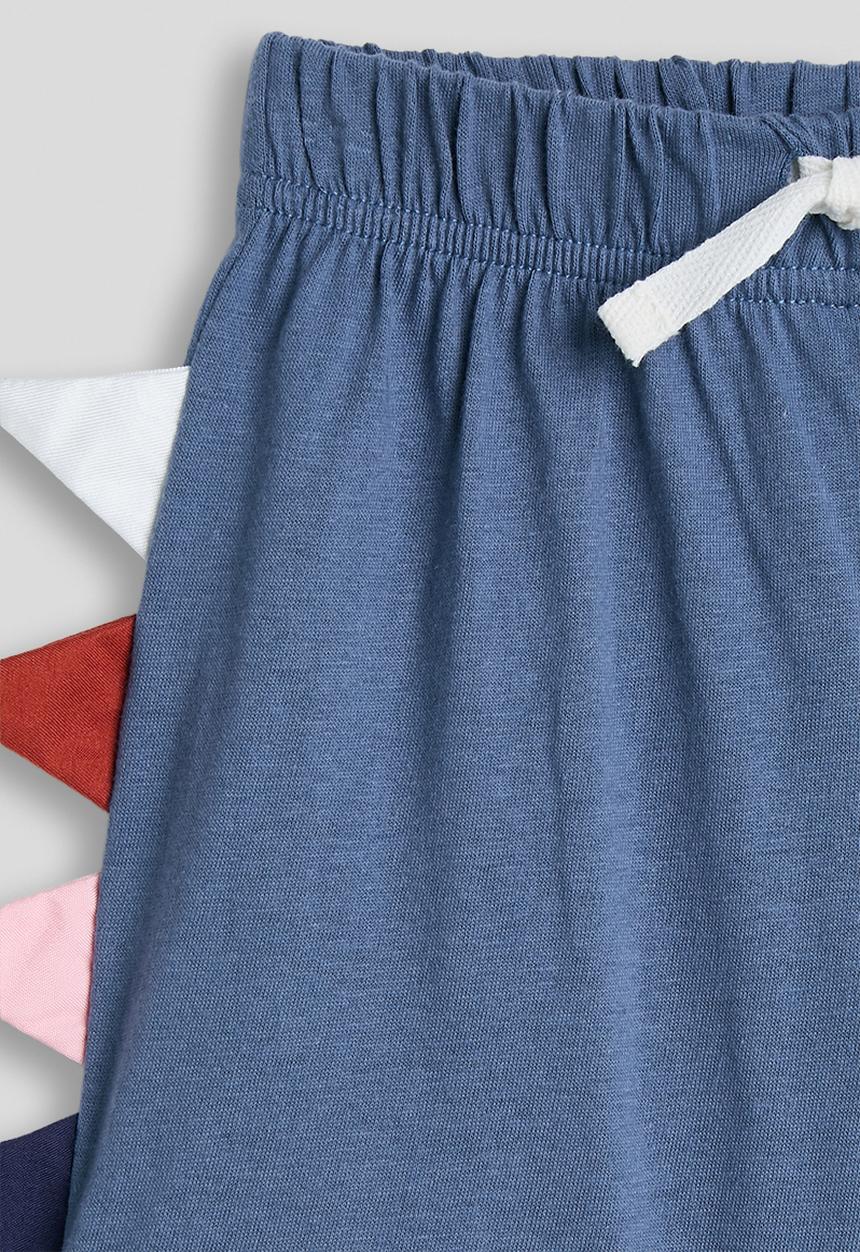 Pop Candy - Dino tee with side spike shorts - seashell/blue