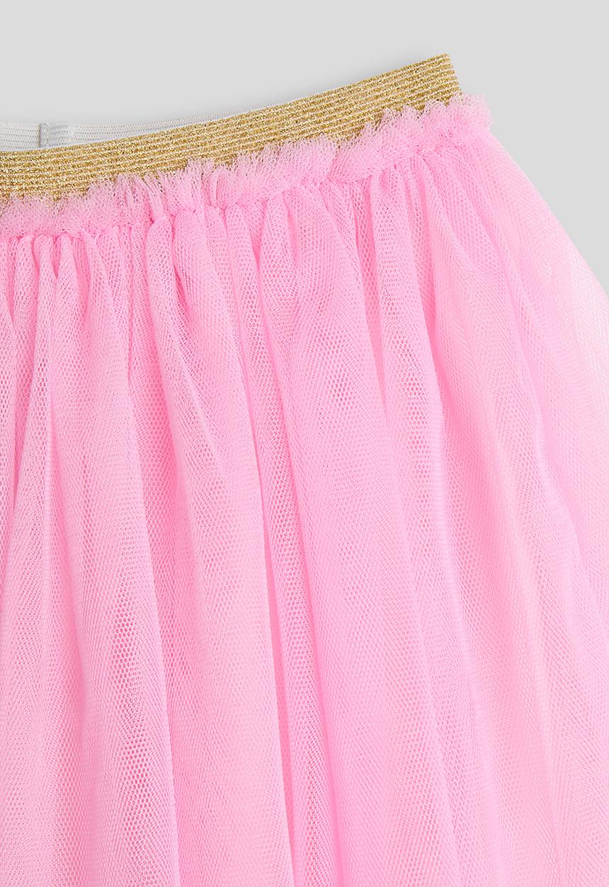 Pop Candy - Rainbow graphic tee with tulle skirt - white/pink