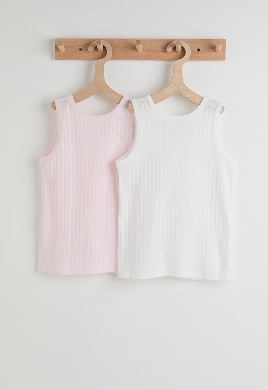 Pop Candy - 2 Pack vest - white/pink
