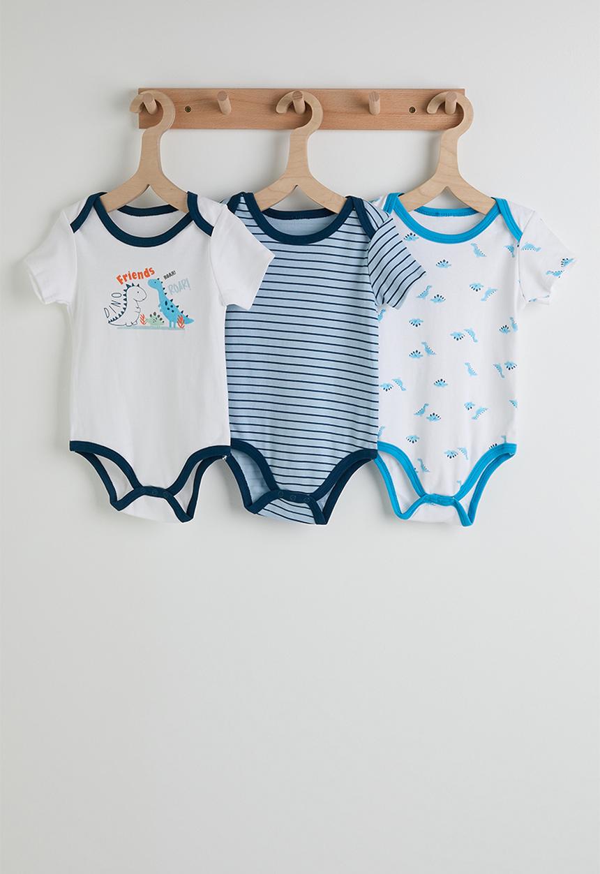 Pop Candy - 3 Pack bodysuit - white/blue stripe/aop
