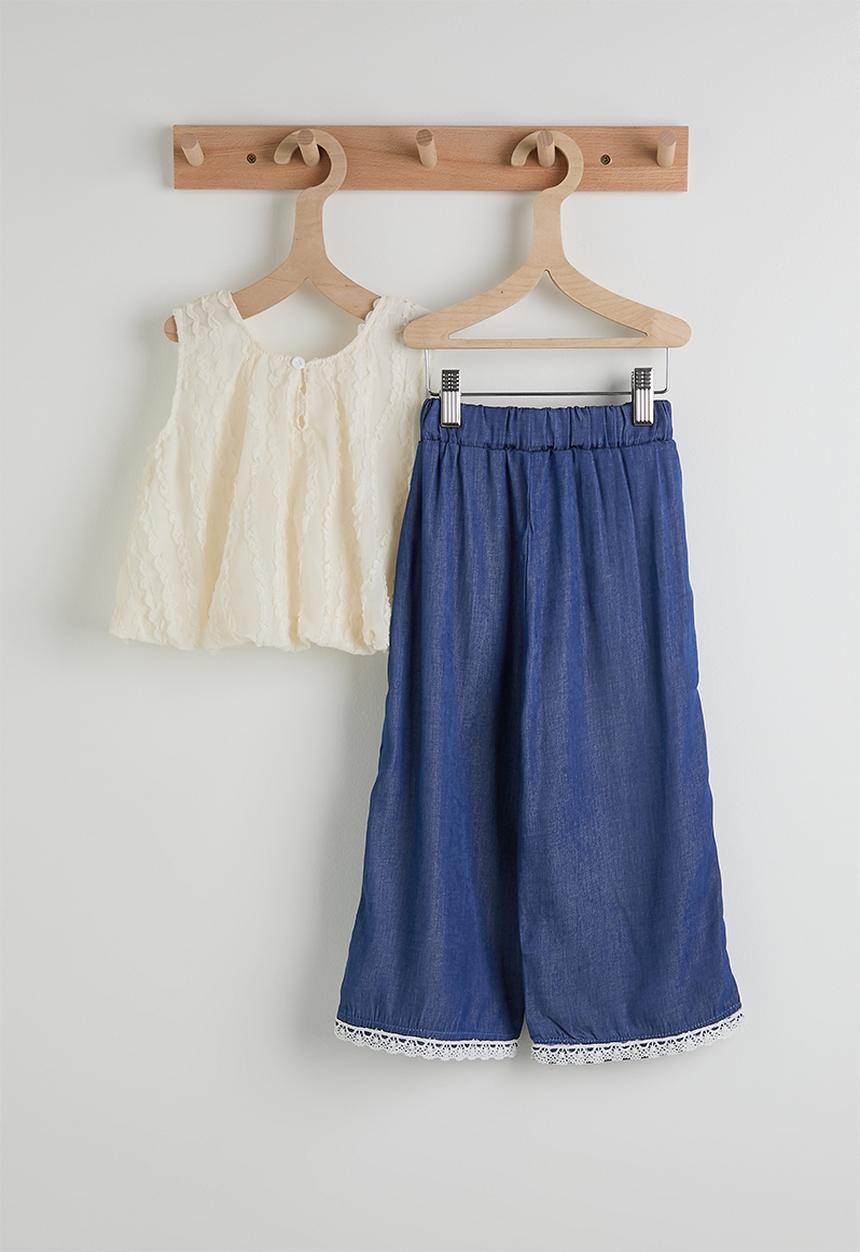 Pop Candy - Blouse and jeans - white & blue