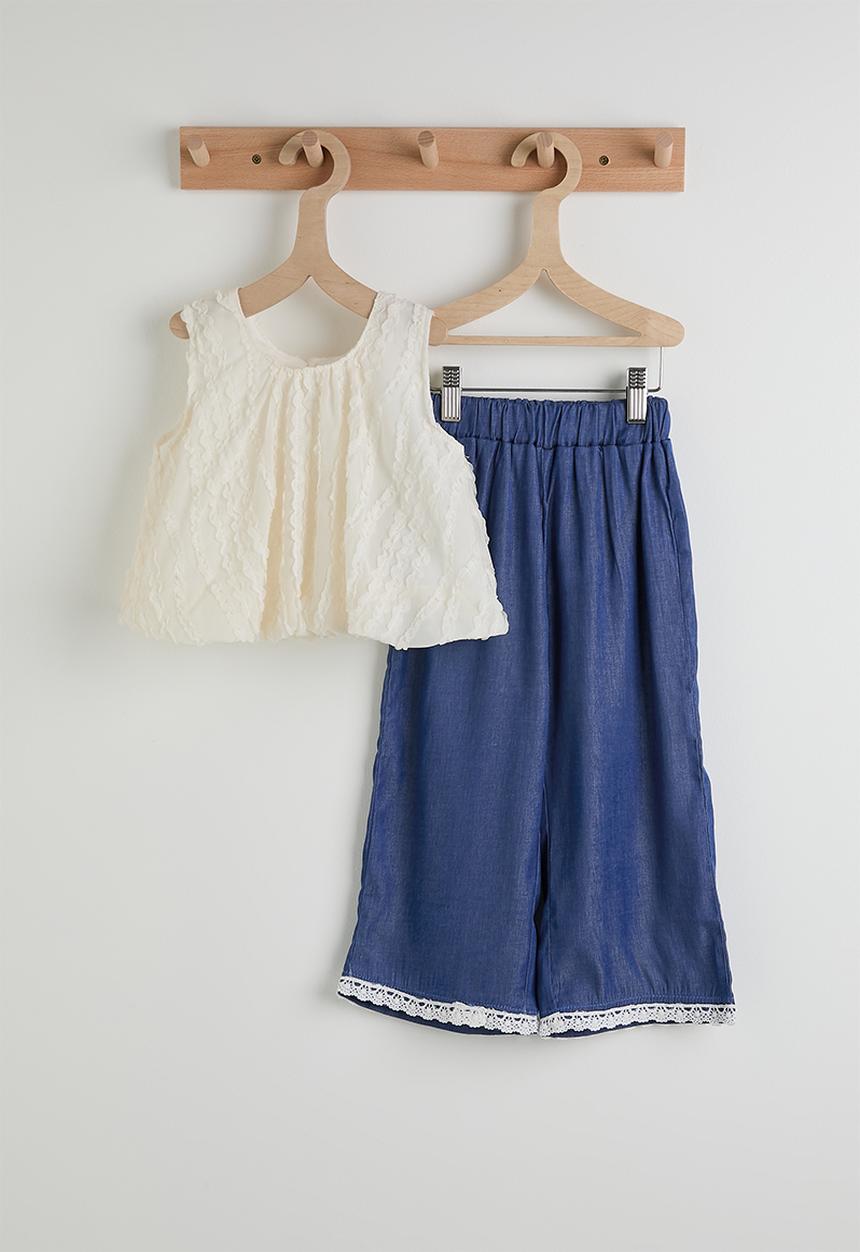 Pop Candy - Blouse and jeans - white & blue