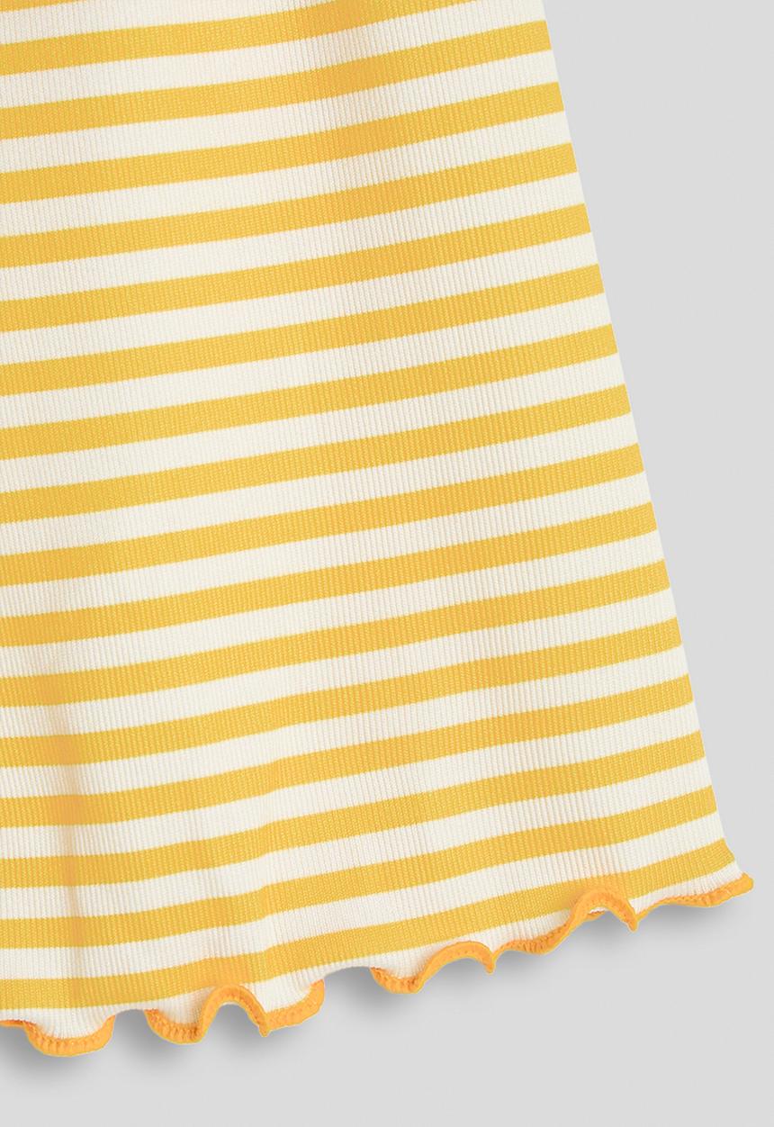 Pop Candy - Lettuce hem tee & shorts - yellow stripes