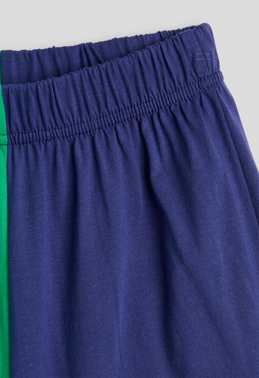 Pop Candy - Split-colour tee and shorts - green/navy