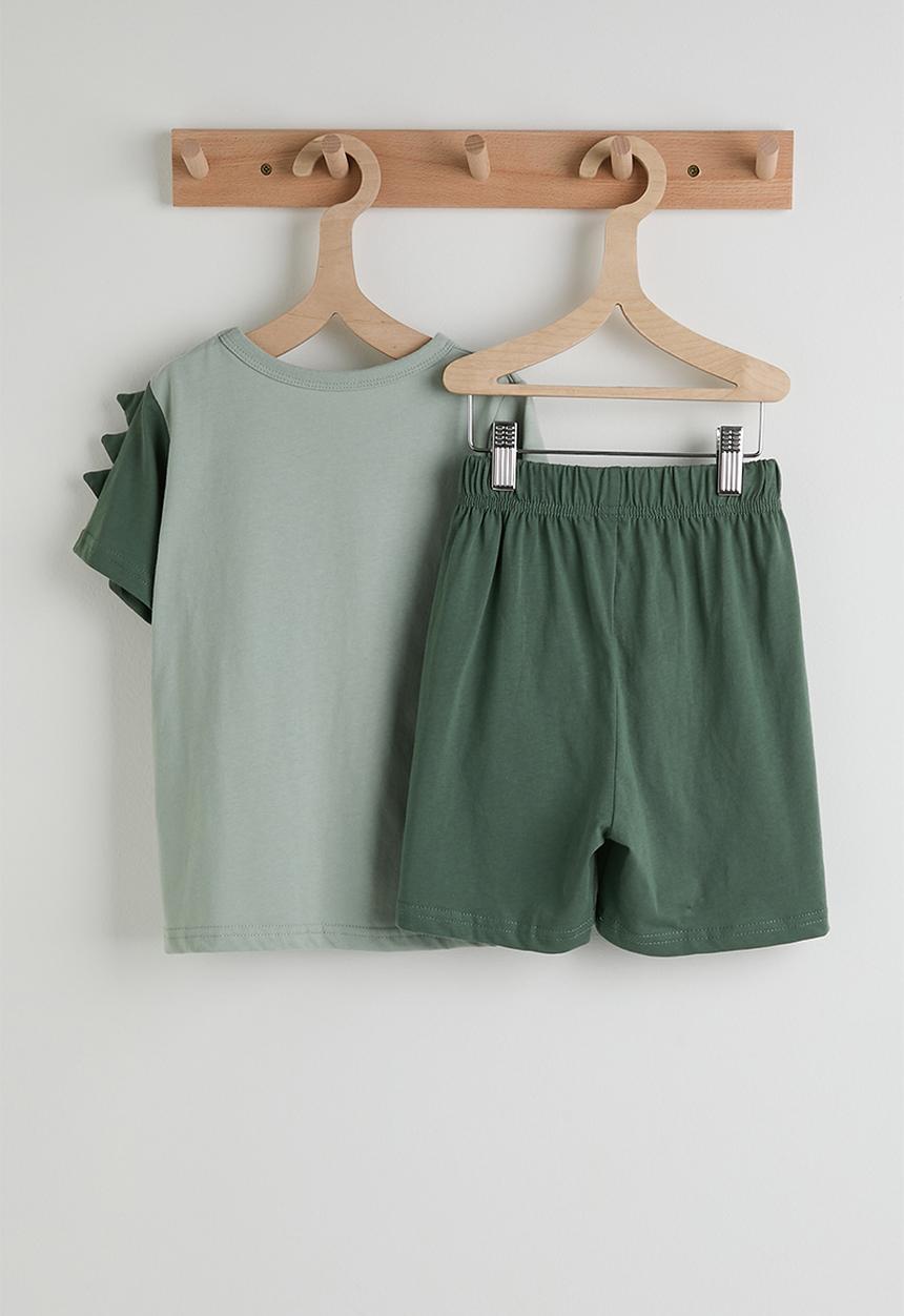 Pop Candy - Croc graphic tee with plain shorts - green