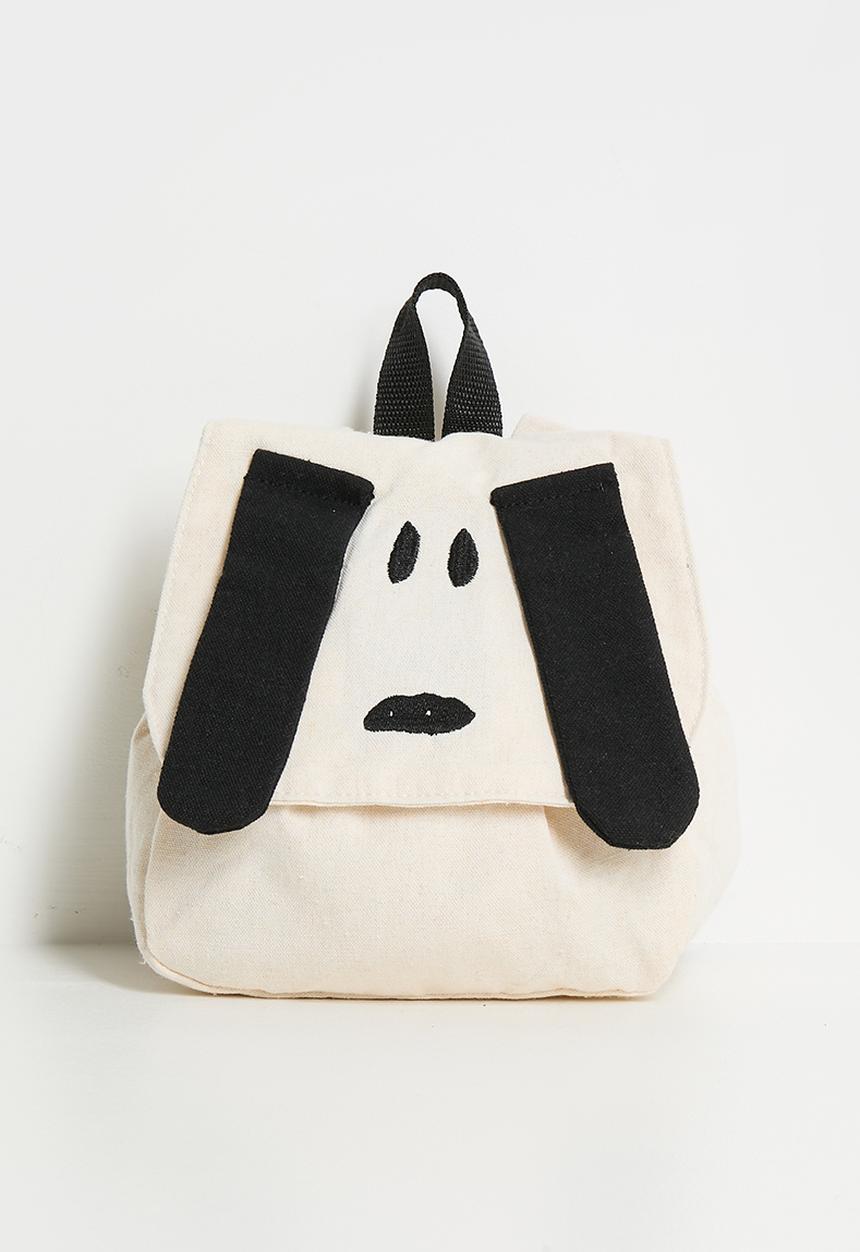 Pop Candy - Floppy ear pup backpack - cream/black