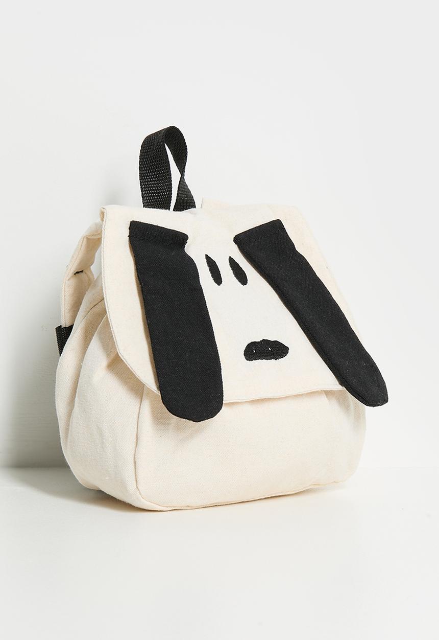 Pop Candy - Floppy ear pup backpack - cream/black