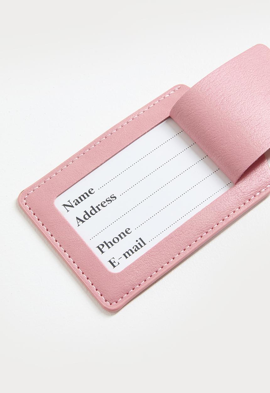 Pop Candy - Embossed passport cover and luggage tag set - pink