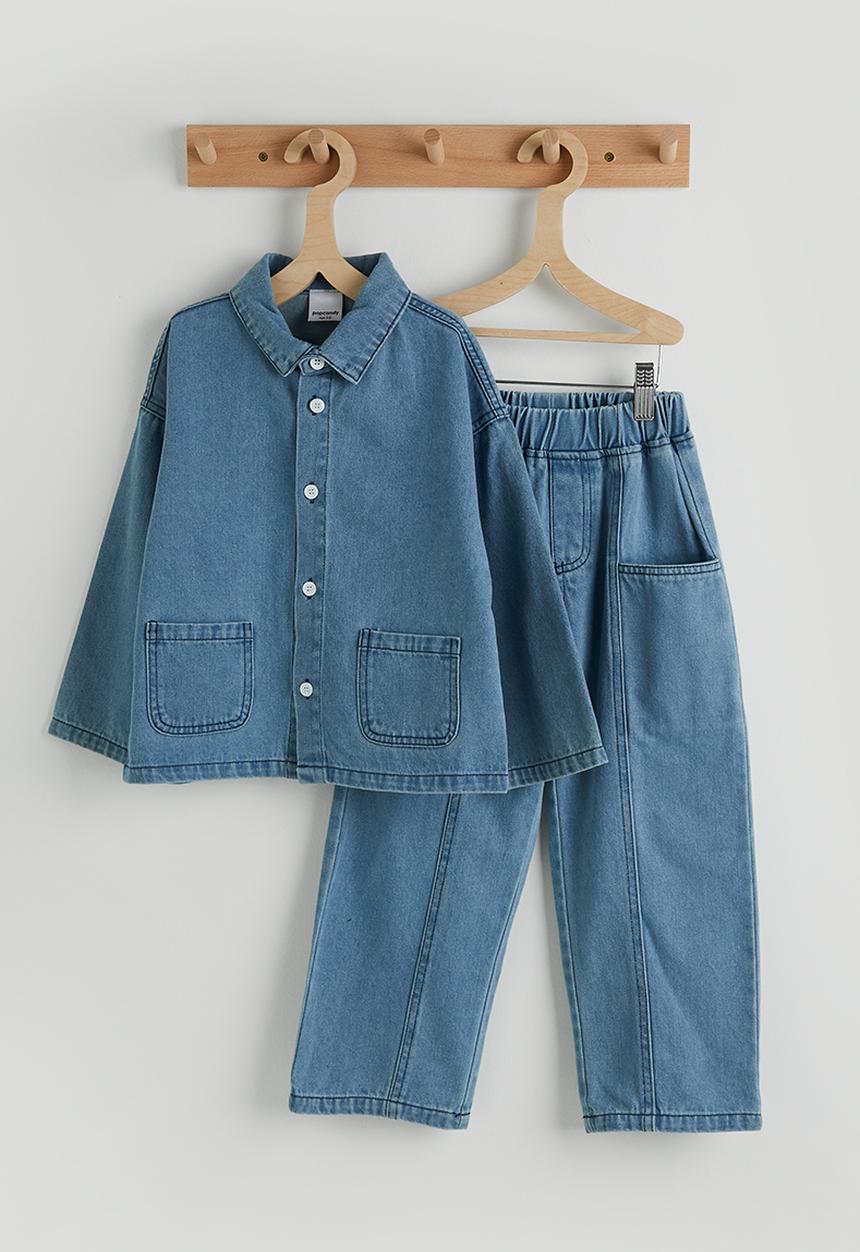 Pop Candy - Denim shirt and jeans - blue