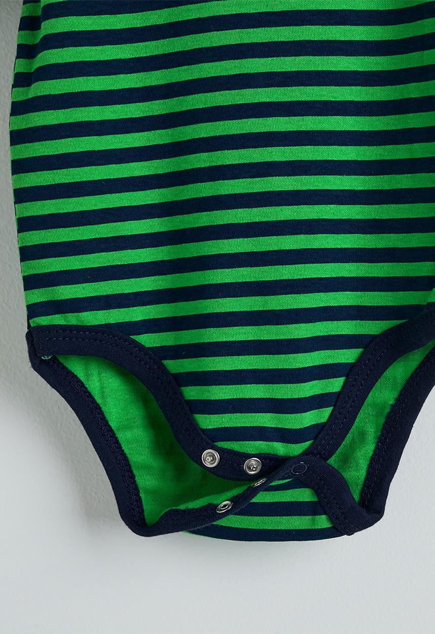 Pop Candy - 3 pack bodysuit - grey/dino aop/green stripes