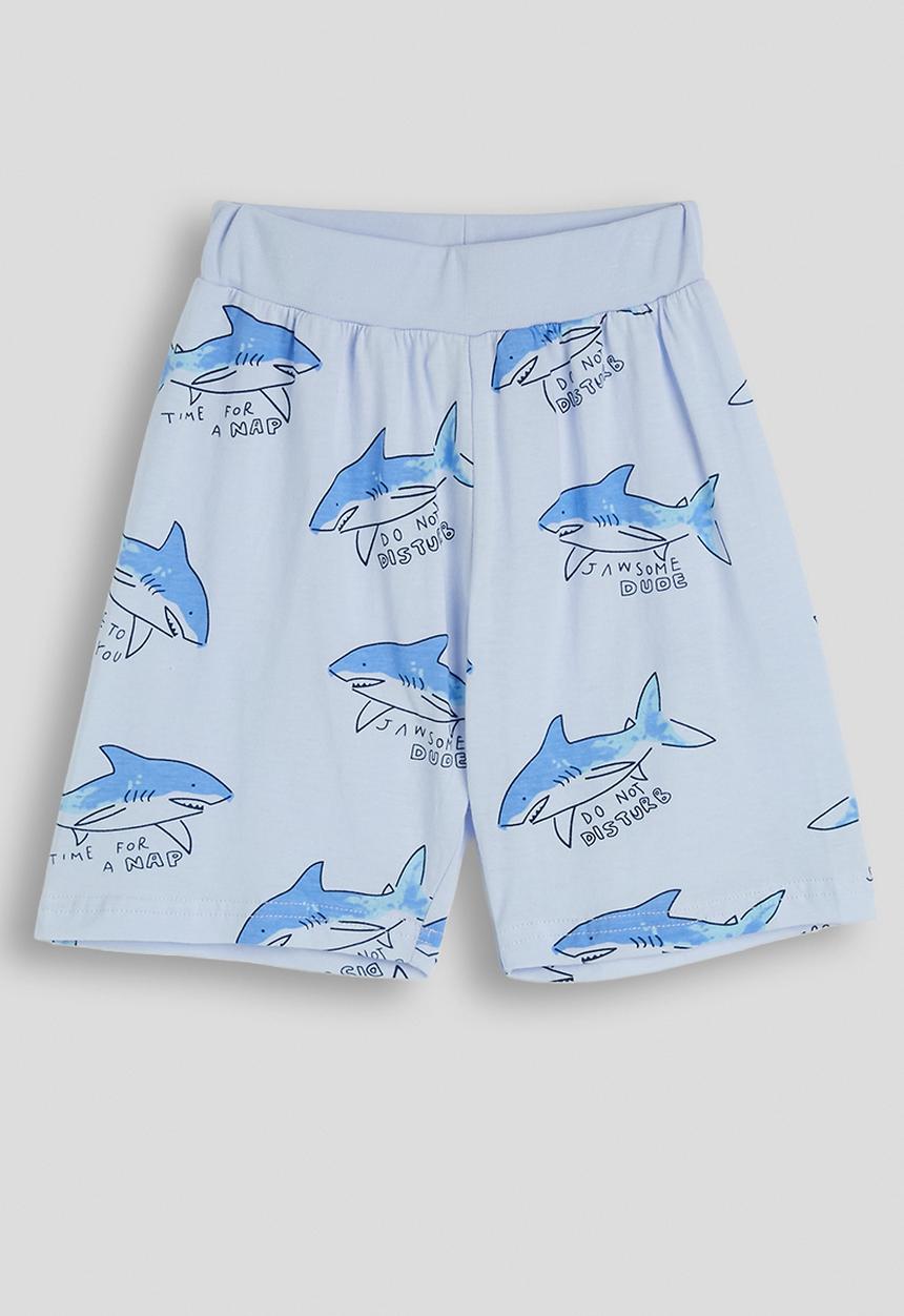 Pop Candy - Shark aop & slogan pj set - light blue